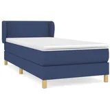 vidaXL Boxspringbett mit Matratze Blau 100x200 cm Stoff