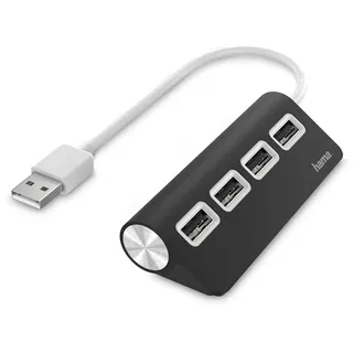 Hama USB-Hub 4 Ports USB 2.0 480 Mbit/s Schwarz