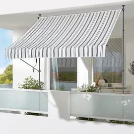 Konifera Klemmmarkise 350 x 150 cm Grau/Weiß