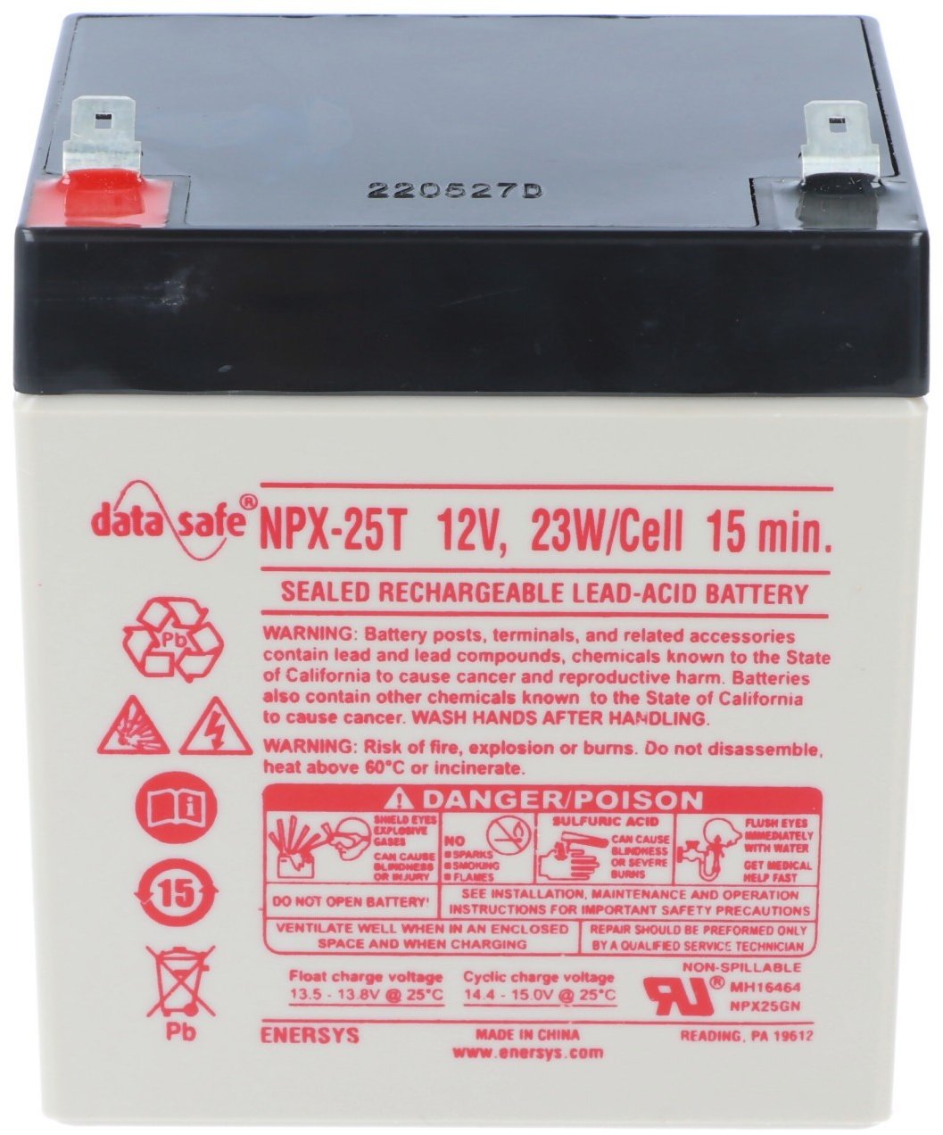 Hawker Enersys Blei-Säure-Batterie Wechselrichter DataSafe NPX25-12 12V 5Ah F6.35