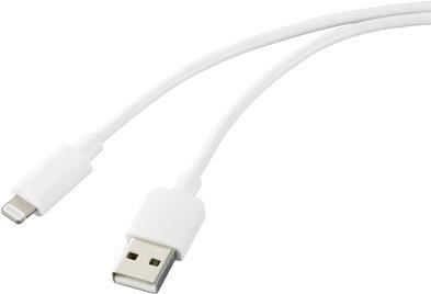 Renkforce Apple iPad/iPhone/iPod Anschlusskabel [1x USB 2.0 Stecker A - 1x Apple Lightning-Stecker] 1.00 m Weiß (RF-5179194)