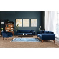 JVmoebel Sofa Sofagarnitur Sofa Garnitur Sofas 3+3+1 Sitzer Sessel Royal Blau, Made in Europe blau