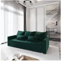 Masseno Sofa SIRO mit Schlaffunktion, Schlafsofa, Couch mit Bettkasten grün