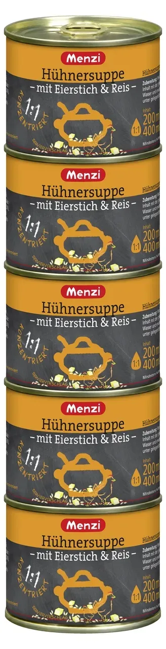 Menzi Hühnersuppe Mit Eierstich und Reis 5 x  253 g (1.265 kg )