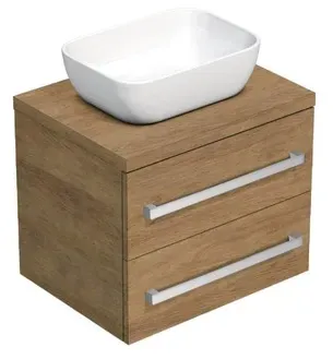 Badmöbel mit Abdeckplatte SAT Cube Way 60x47,5x46 cm Hickory Eiche CUBE461603DH45