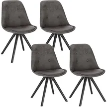 Woltu Küchenstuhl Retro Anthrazit 4er Set