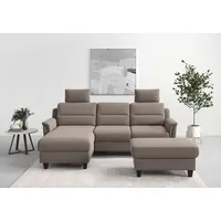 sit&more Ecksofa SIT & MORE "Farö L-Form", grau (taupe), B:234cm H:90cm T:168cm, Sofas, Ecksofa, inklusive Federkern, wahlweise mit Bettfunktion und Bettkasten