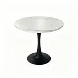 stilvora Küchentisch Ø 80 cm weiß/schwarz