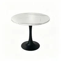 stilvora Küchentisch Ø 80 cm weiß/schwarz