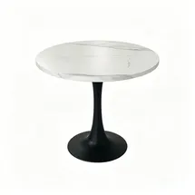 stilvora Küchentisch Ø 80 cm weiß/schwarz
