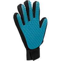 TRIXIE 23393 Fellpflege-Handschuh, 16 × 24 cm, Schwarz/Türkis