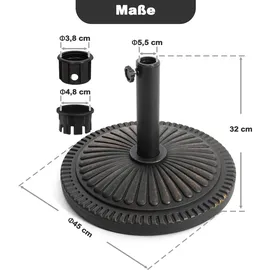 avestar Schirmständer Aluminium 15 kg Schwarz