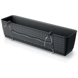 Spetebo Balkon Blumenkasten 60 x 15 cm Anthrazit