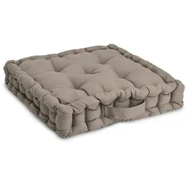 Beautissu Sitzkissen 50 x 50 x 10 cm Taupe 1 St.