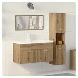 vidaXL Badmöbel-Set Artisan-Eiche 3-tlg. Braun
