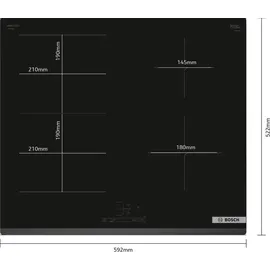 Bosch Herdset Bosch Backofen EcoClean mit Induktionskochfeld PowerBoost - autark, 60 cm - Schwarz