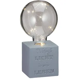 Cepewa LED Leuchte auf Betonsockel Spruch Glühbirne Lichterkette Lampe Designleuchte