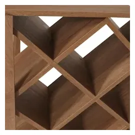 Mendler Bartisch HWC-M45, Stehtisch Thekentisch Weinregal Weinschrank, Staufächer 93x120x98cm, braun