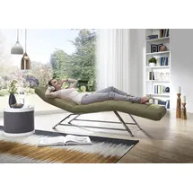 W.Schillig Relaxliege daily dreams Longlife Xtra-Leder 75 x 91 x 170 cm grün mit Kissen