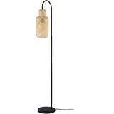 Lindby Stehlampe Bambus, Stehleuchte Bamboo Lampenschirm, Leselampe Stehlampe Wohnzimmer, Wohnzimmerlampe, Standlampe 1x E27 max. 15W, ohne Leuchtmittel