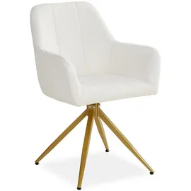 Homestyle4u Polsterstuhl Bouclé beige drehbar 2er Set