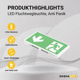 enovalite LED-Fluchtwegleuchte inkl. Notstromeinheit