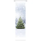 Home fashion 86543-768 Weihnachtsbaum Schiebevorhang, Stoff, grün, 245 x 60 x 0,1 cm