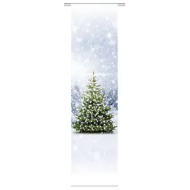 Home fashion 86543-768 Weihnachtsbaum Schiebevorhang, Stoff, grün, 245 x 60 x 0,1 cm