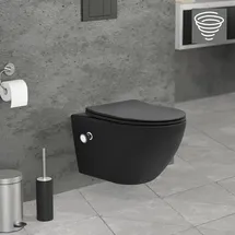 luxebath Wand-WC mit WC-Sitz Schwarz matt