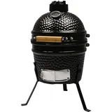 Meateor Smoker Mini Kamado BBQ Grill Grillrost Ø 26,5cm, Benötigt weniger Brennstoff schwarz