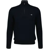 GANT Strickpullover CLASSIC COTTON HALF ZIP Blau M
