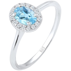 Elli DIAMONDS Verlobungsring Topas Diamant (0.08 ct.) 925 Silber Ringe   Damen 