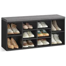 VASAGLE Schuhbank 104 x 30 x 48 cm schwarz
