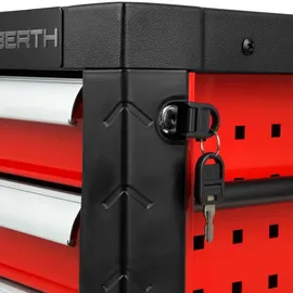 Eberth Werkzeugschrank Metall 4 Schubladen rot unbestückt