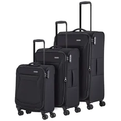 Trolleyset TRAVELITE "CHIOS S/M/L", schwarz, Polyester, unifarben, Koffer-Sets, Kofferset Reisegepäck Reisekoffer mit erweiterbarem Volumen