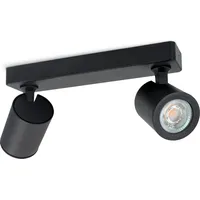 Linovum TENJO Spotlampe Decke dimmbar 2-flammig schwarz mit LED