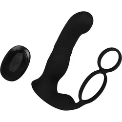 Prostata-Vibrator mit Stoßfunktion, 16 cm, schwarz