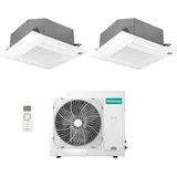 Hisense - dual-split-kassetten-klimagerät 12+18 mit 3amw72u4rfa r-32 wi-fi optional 12000+18000 mit fernbedienung und panel enthalten - neu