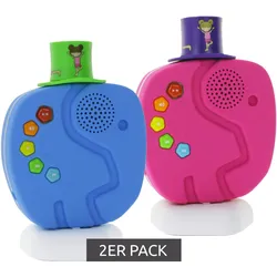 2er Sparpack TechniSat Technifant Audioplayer Bluetooth-Lautsprecher für Kinder inkl. Nachtlicht mit MP3 bespielbarem Hütchen und leistungsstarkem Akku in Blau oder Pink