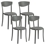 Beliani Esszimmerstuhl Grau 38x42x80