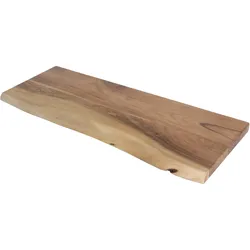 Steckboard mit Baumkante Wandregal Akazie massiv naturfarben lackiert 70 x 20 Amanda