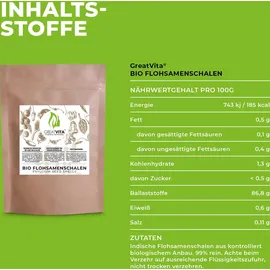 greatvita Bio Flohsamenschalen 99% rein 500 g