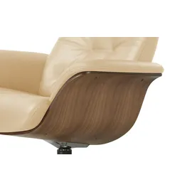 Sofa.de Sessel in Leder mit Knopfnaht ¦ creme ¦ Maße (cm): B: 80 H: 101 T: 81