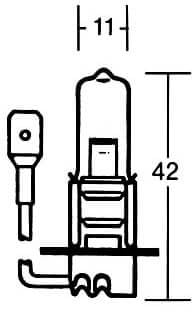 H3 Gloeilamp 12V 55W, PK 22S, wit