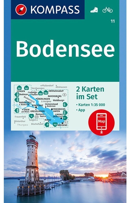 Kompass Wanderkarten-Set 11 Bodensee (2 Karten) 1:35.000, Karte (im Sinne von Landkarte)