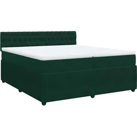 vidaXL Boxspringbett 200 x 200 cm Dunkelgrün