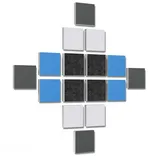 platino24 Akustikplatte 16 Elemente 3D-Set Colore Quadrat 27,5 x 27,5 cm Multicolore blau