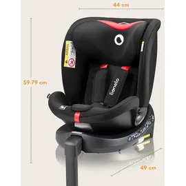 lionelo NAVY i-Size Drehbarer 360o Kindersitz, 40-150 cm, Gruppe 0+1 2 3, vorwärts- und rückwärtsgerichtete Montage, ISOFIX und Stützfuß, Verstellbare Kopfstütze und Rückenlehne, Dri-Seat Einsatz
