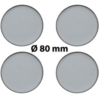 4 x Ø 80 mm Polymere Aufkleber / Chrom-Optik / Nabenkappen, Felgendeckel