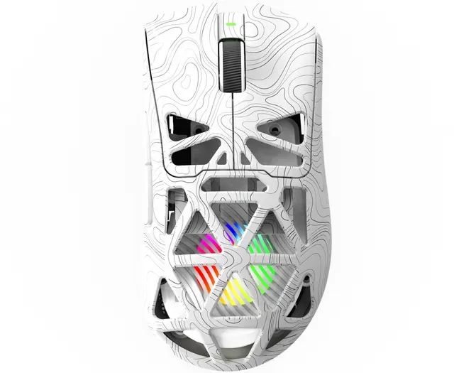 Neue kabellose Gaming-Maus Triadyn Play IAPETUS PixArt PAW3311DB 12000 DPI für Spieler mit LED-Beleuchtung HUANO Weiß
